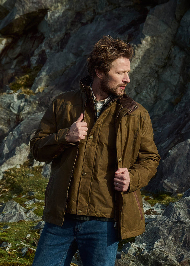 Carrickfergus Men's Waxed Cotton Jacket - Beech