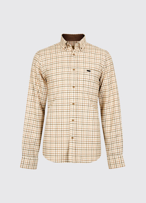 Corrib Men’s Tattersall Check Shirt - Ochre