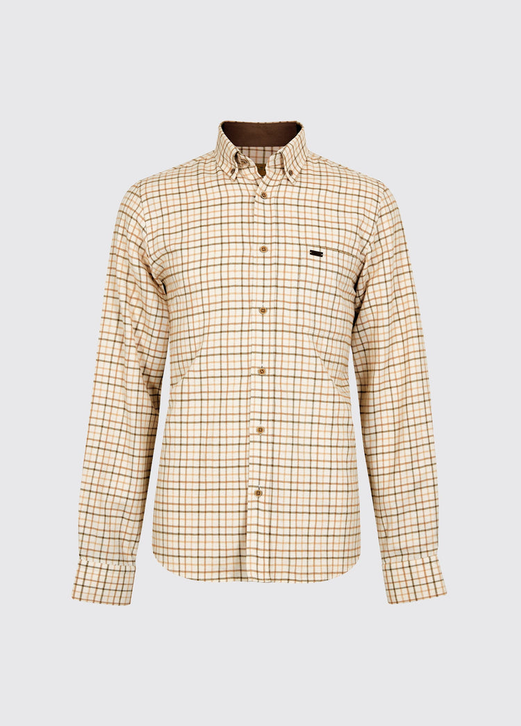 Corrib Men’s Tattersall Check Shirt - Ochre
