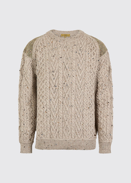 Culleton Men’s Irish Knit Crew Neck Sweater  - Oatmeal