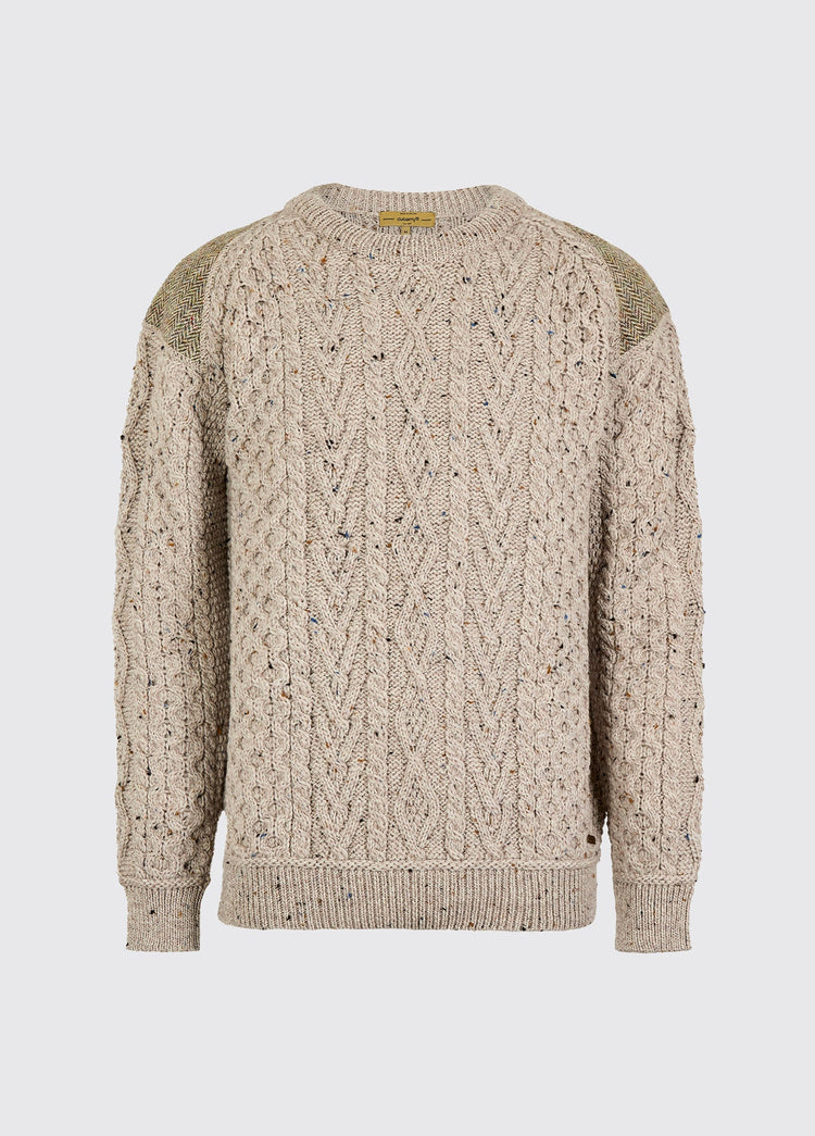 Culleton Men’s Irish Knit Crew Neck Sweater  - Oatmeal