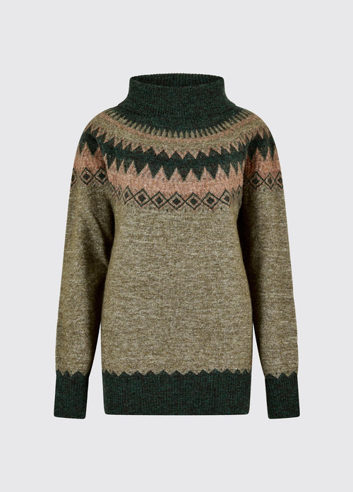 Devlin Women's Fair Isle pattern sweater - Olive