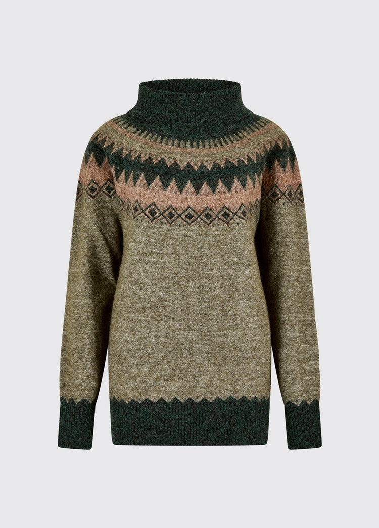 Devlin Women's Fair Isle pattern sweater - Olive