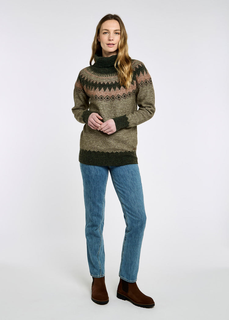 Devlin Women's Fair Isle pattern sweater - Olive