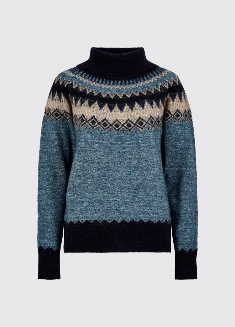 Devlin Women's Fair Isle Pattern Sweater - Navy Multi