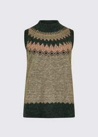 Doyle Women's Fair Isle pattern vest - Olive