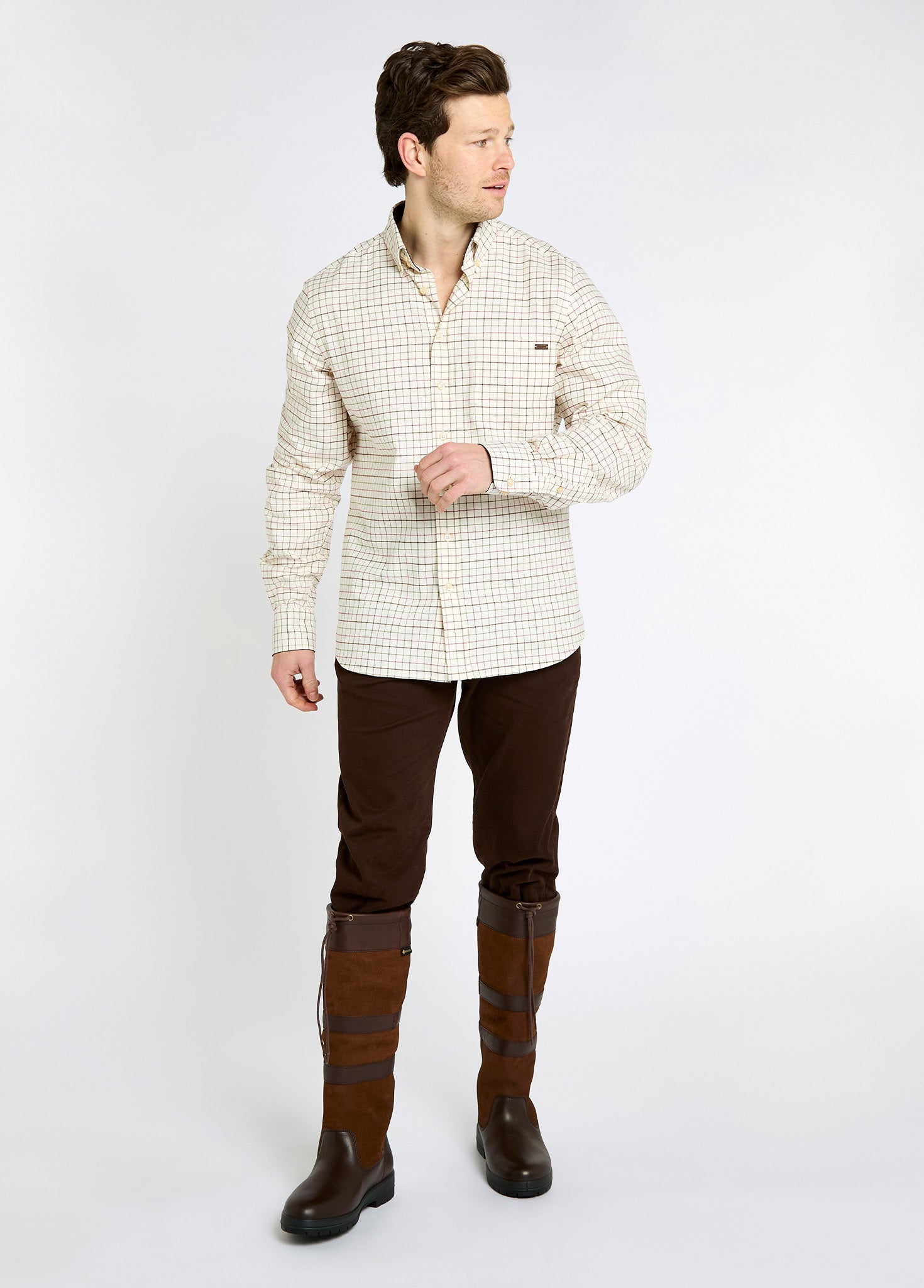 elk dress shirt Men's Christmas Elk Holiday Button Down Long Sleeve Shirt Atlanl