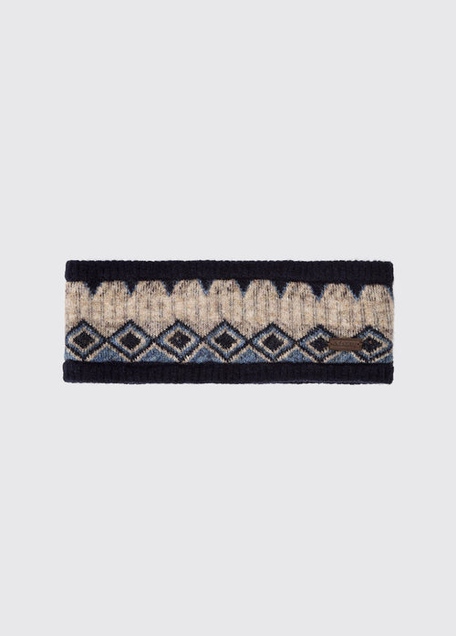 Drumroe Knitted Fair Isle Pattern Headband - Navy Multi