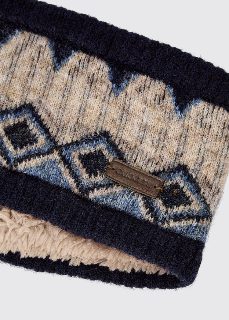 Drumroe Knitted Fair Isle Pattern Headband - Navy Multi