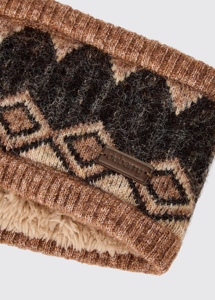 Drumroe Knitted Fair Isle Pattern Headband - Oat Multi
