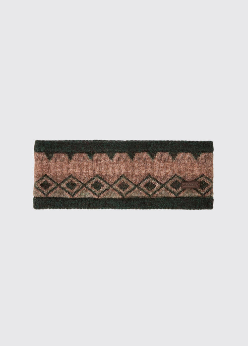 Drumroe Knitted Fair Isle Pattern Headband - Olive Multi
