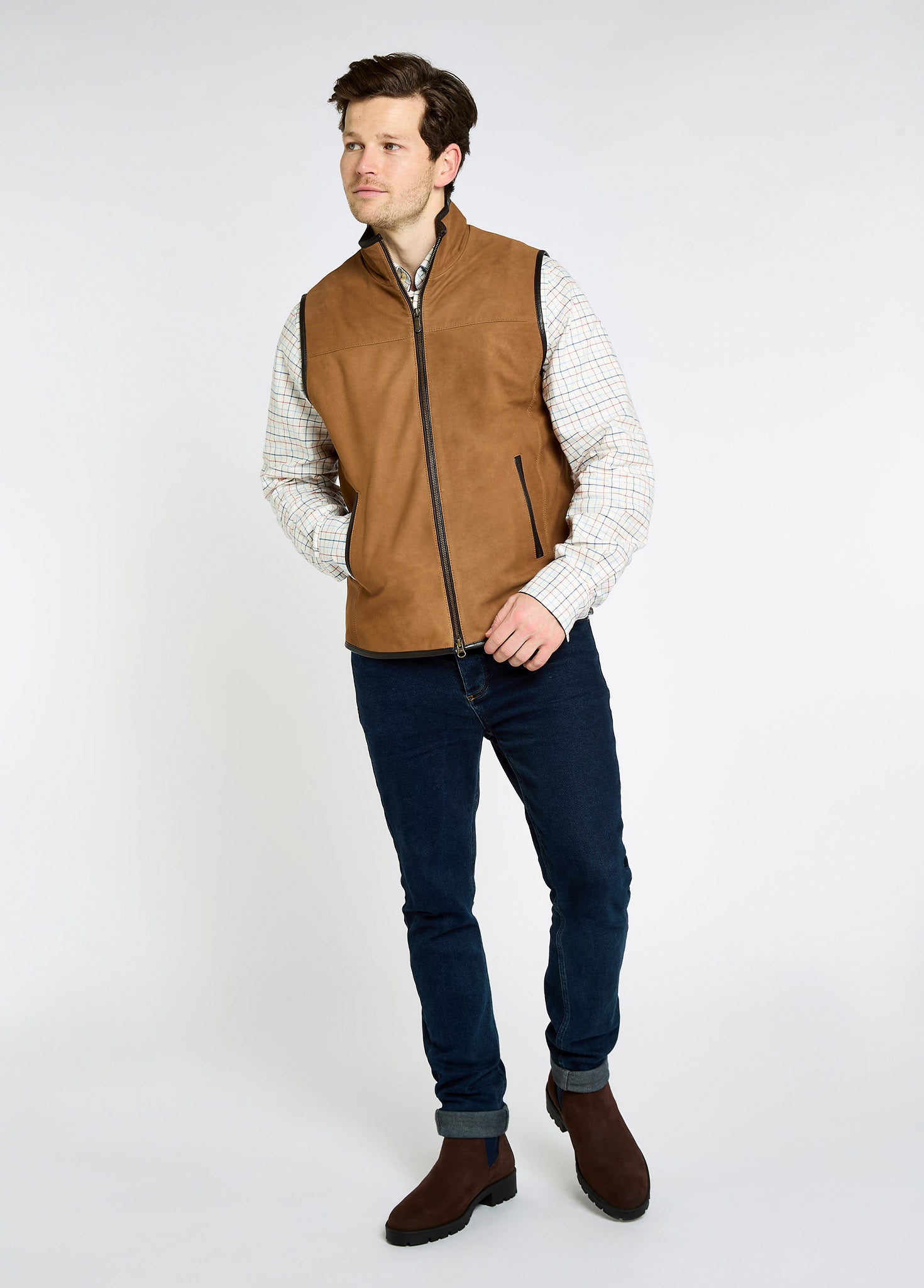 Dunhill Men's Leather Vest - Tan