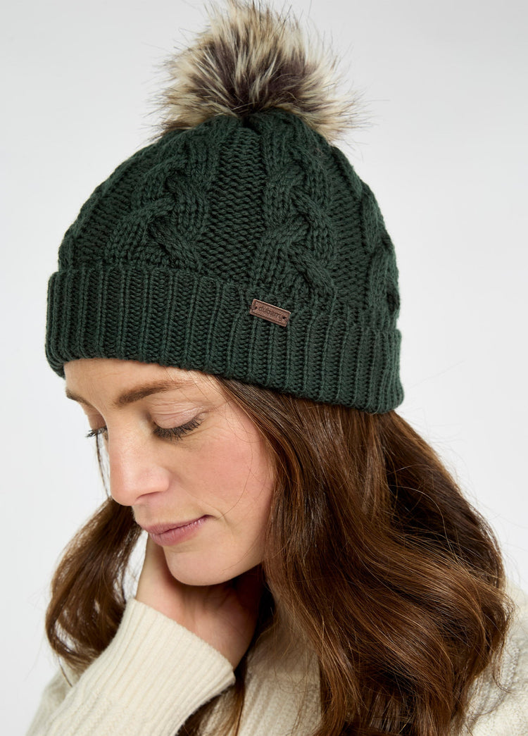 Edenmore Irish Knitted Hat and Scarf Set - Olive