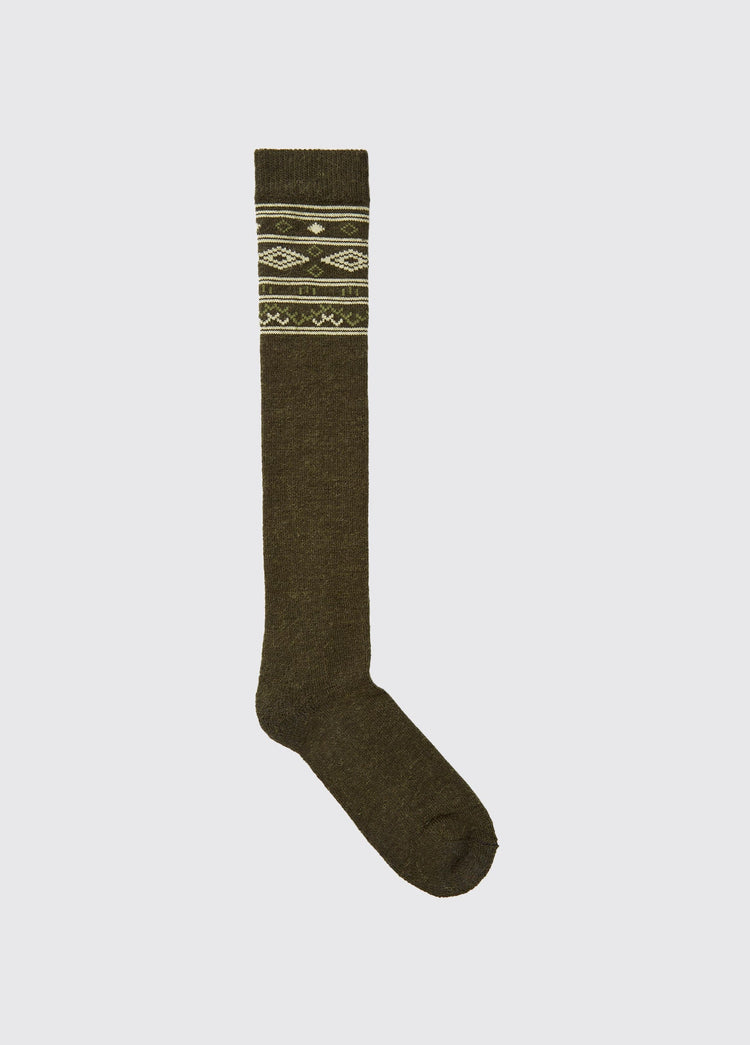 Rolestown Fair Isle Alpaca socks - Olive