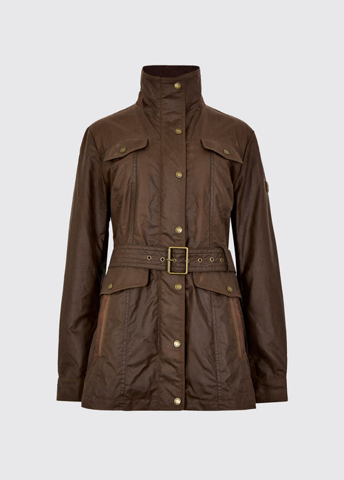 Gandon Women's Belted Waxed Cotton Coat  - Café