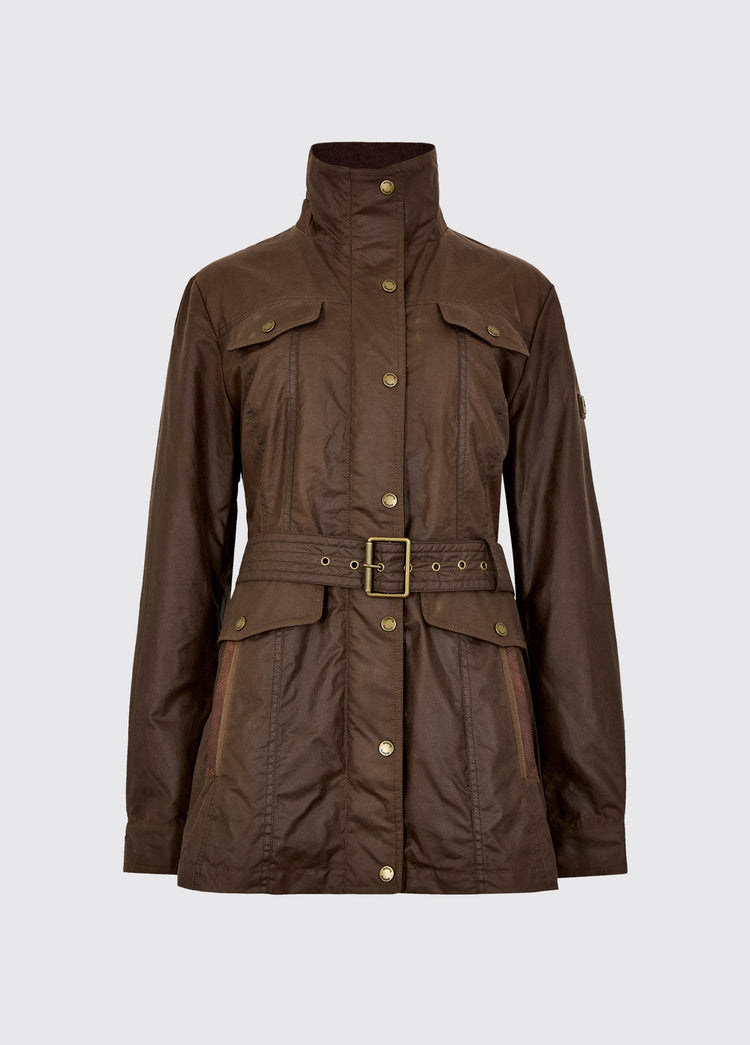 Gandon Women's Belted Waxed Cotton Coat  - Café