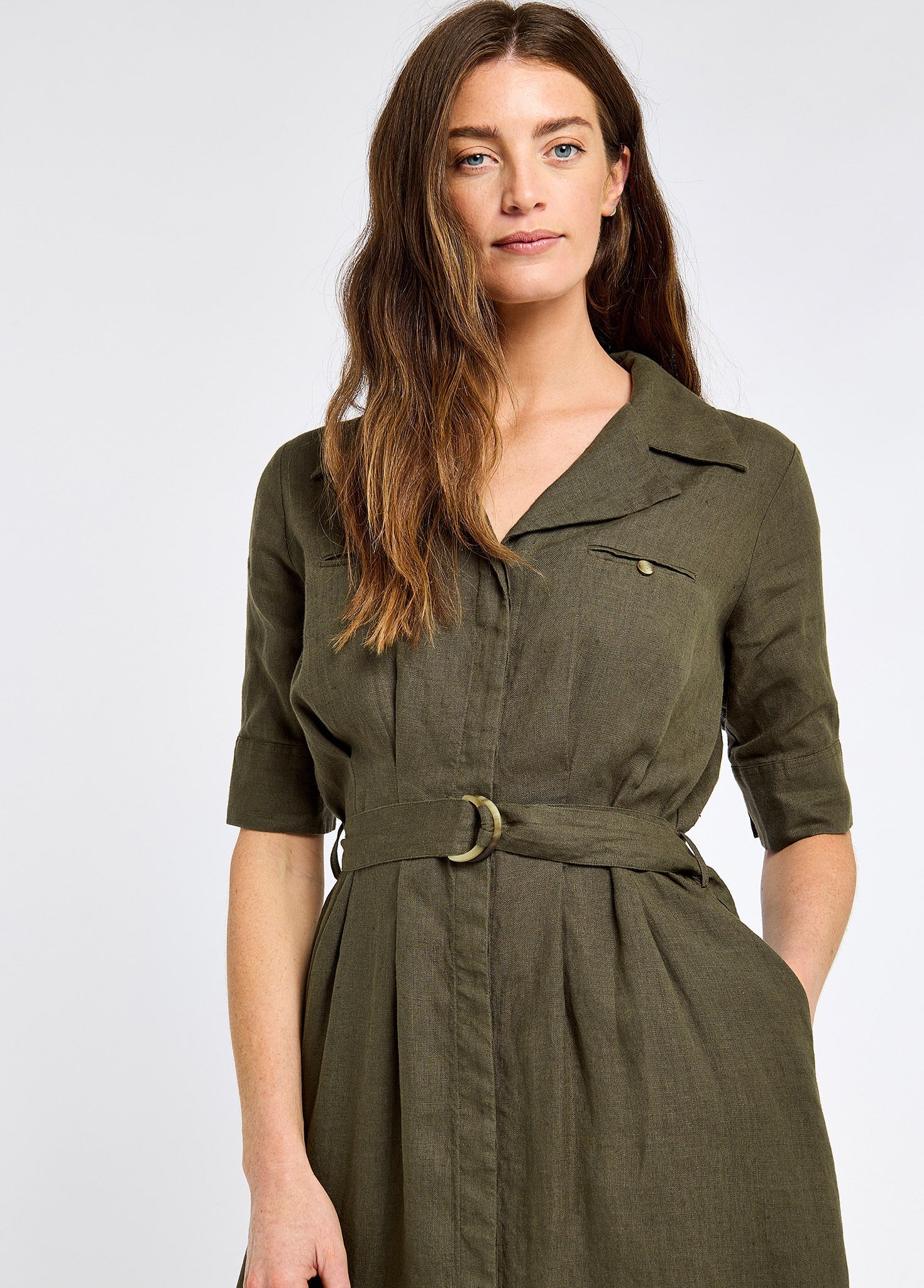 Dubarry Gaynor Ladies' Linen Dress - Khaki Dubarry Gaynor Ladies' Linen Dress - Khaki