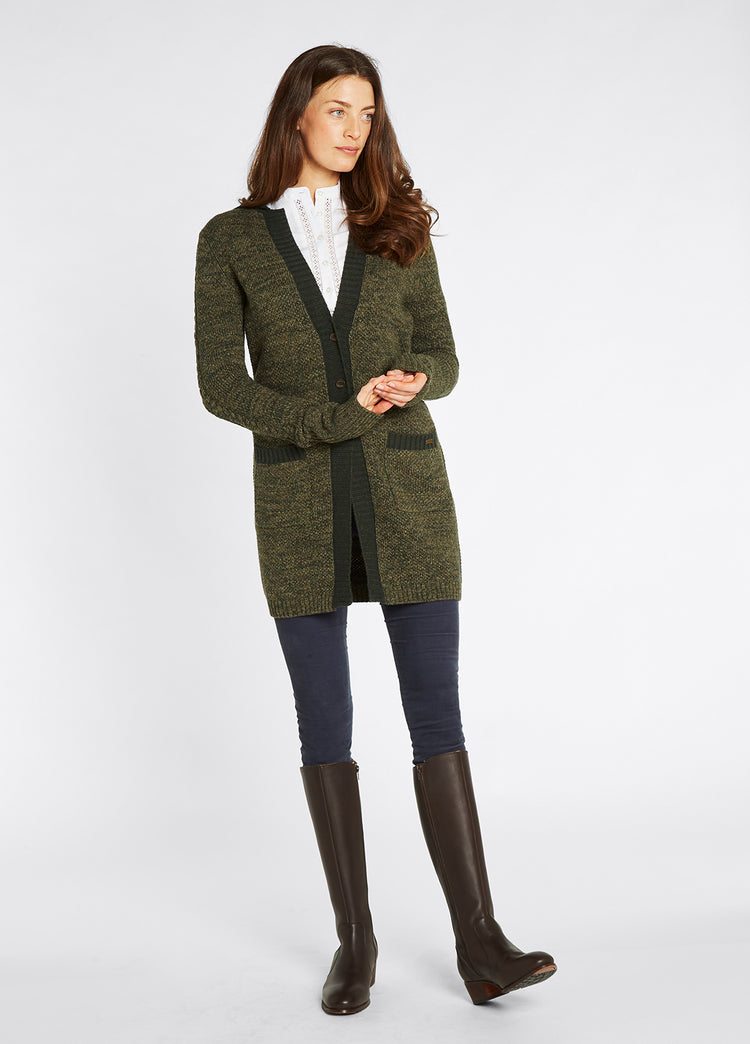 Hanley Ladies' Long Knit Cardigan - Olive