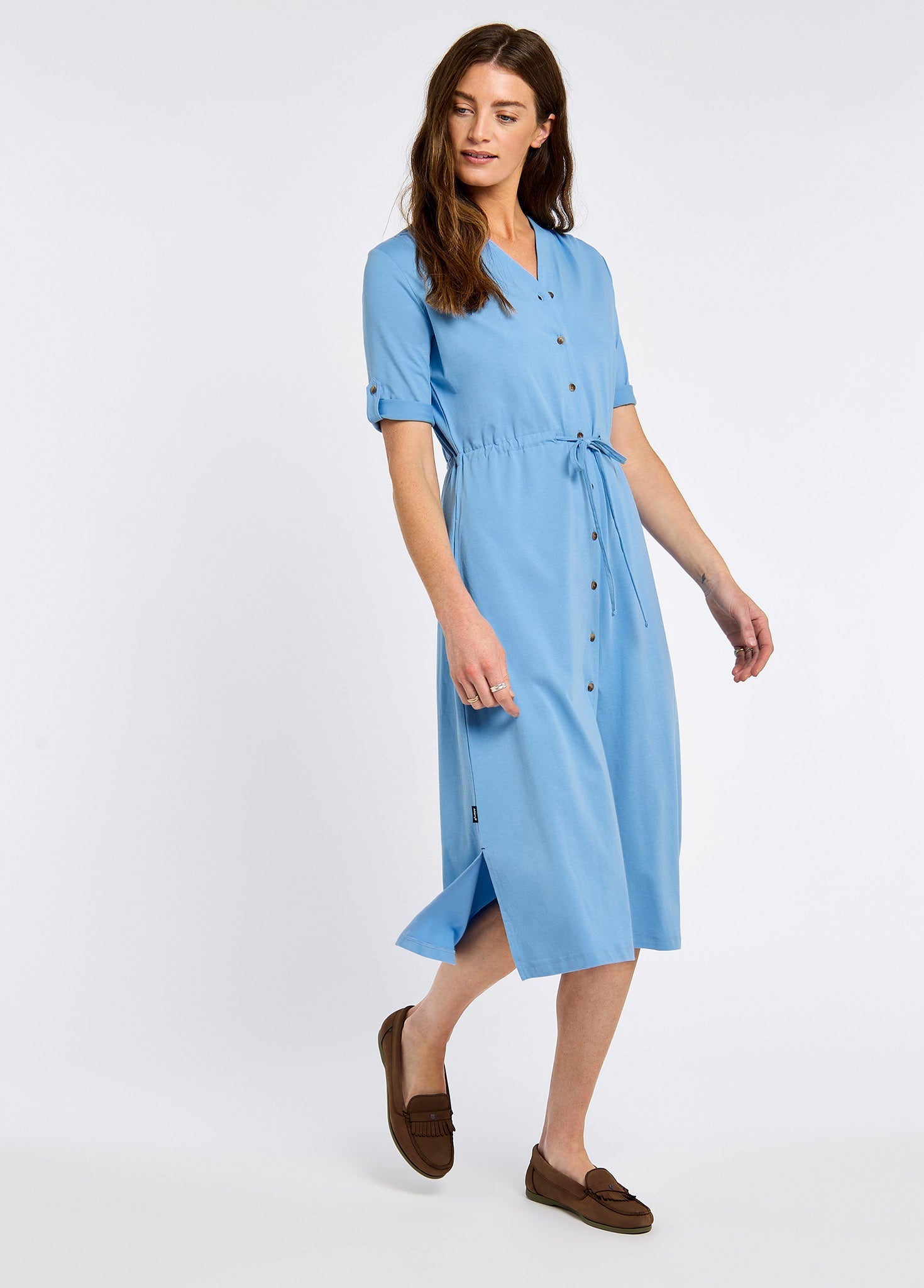 Dubarry Hanlon Ladies' midi length shirt dress - Azure Blue Dubarry Hanlon Ladies' midi length shirt dress - Azure Blue