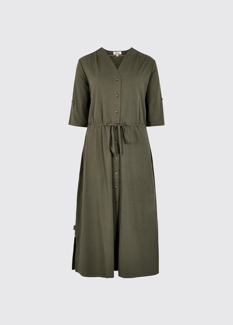 Hanlon Ladies' midi length shirt dress - Kelp