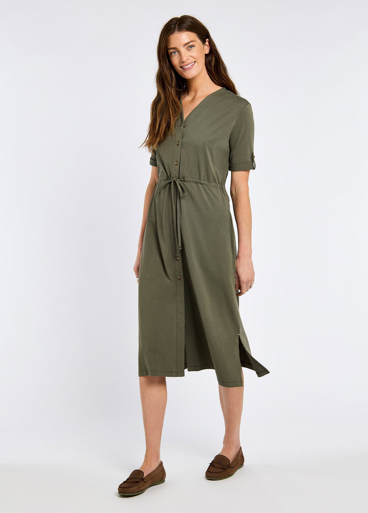 Hanlon Ladies' midi length shirt dress - Kelp