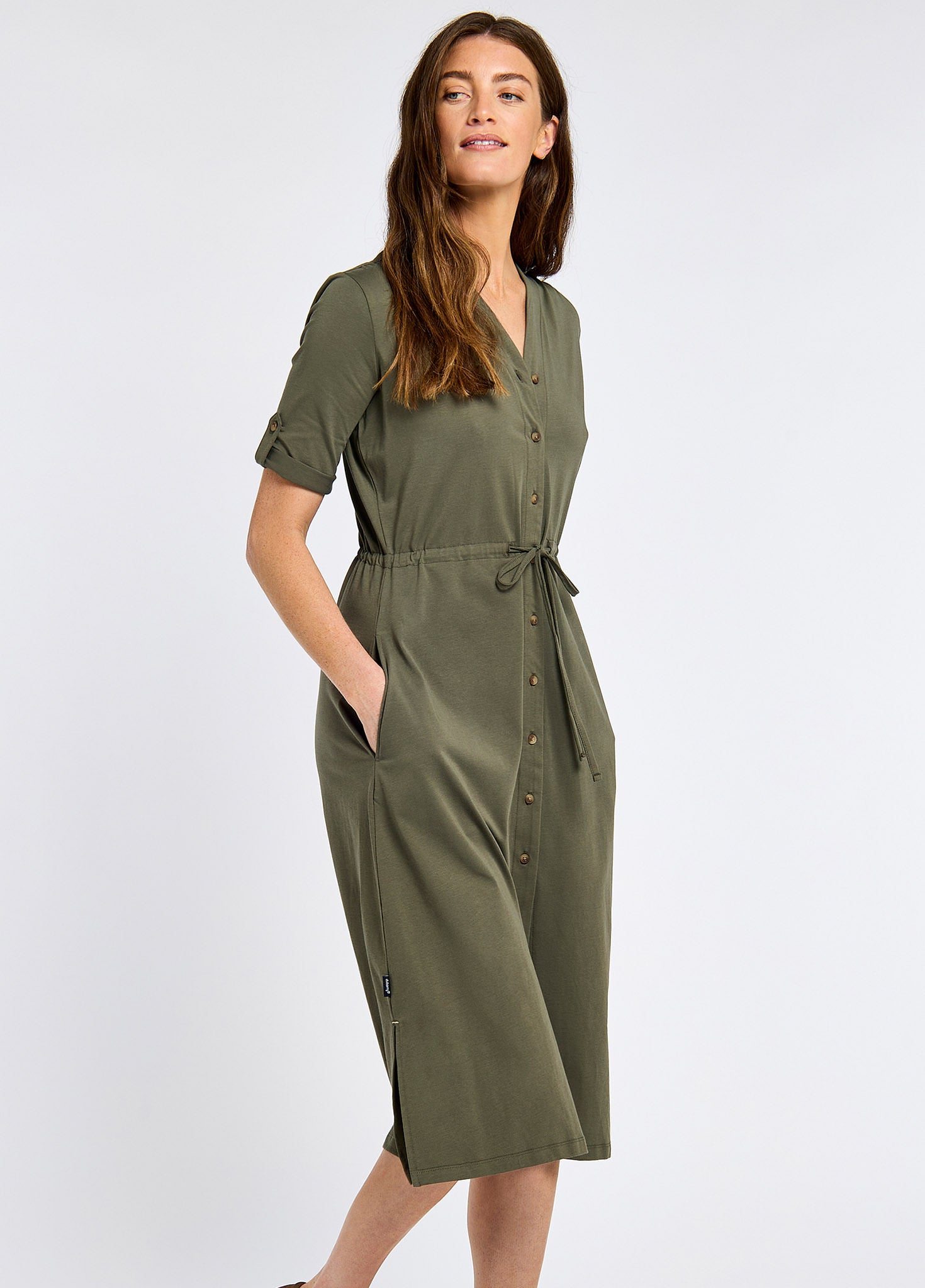 Dubarry Hanlon Ladies' midi length shirt dress - Kelp Dubarry Hanlon Ladies' midi length shirt dress - Kelp