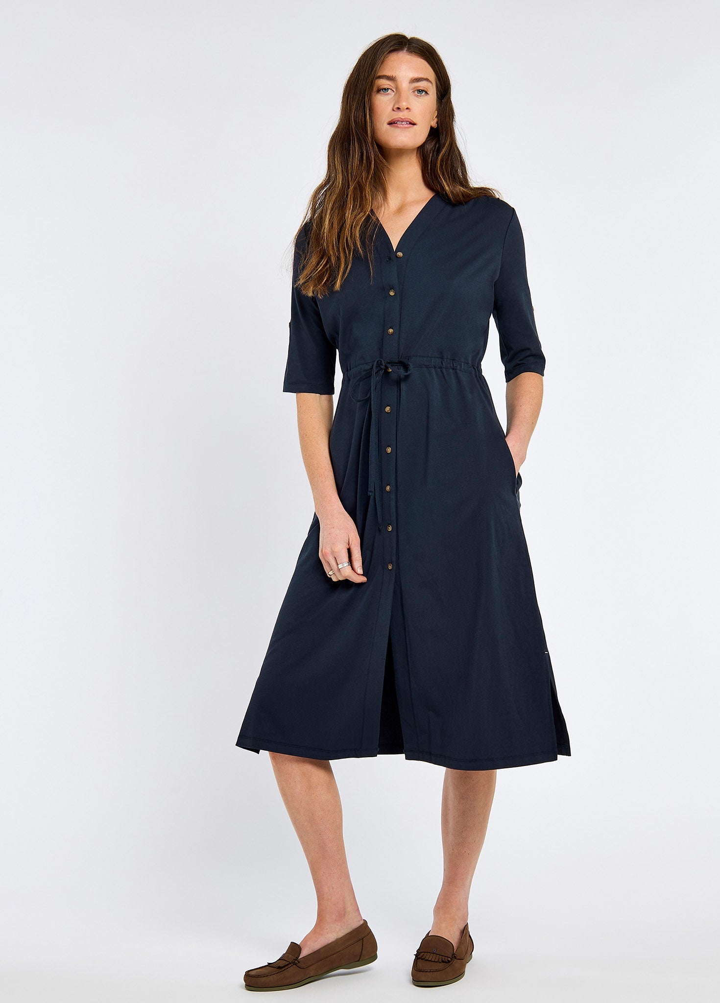 Dubarry Hanlon Ladies' midi length shirt dress - Navy Dubarry Hanlon Ladies' midi length shirt dress - Navy