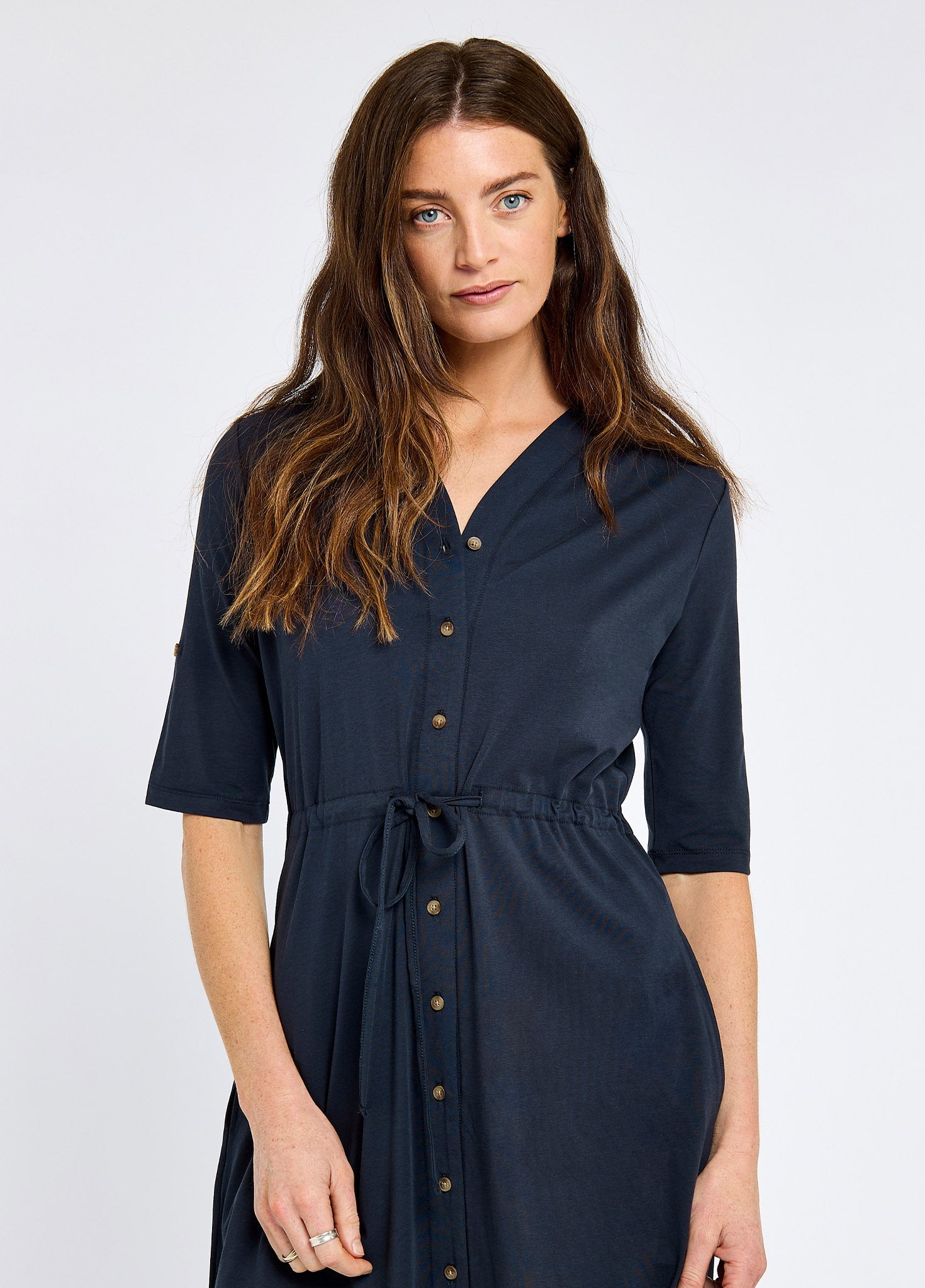 Dubarry Hanlon Ladies' midi length shirt dress - Navy Dubarry Hanlon Ladies' midi length shirt dress - Navy