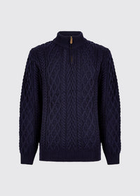 Henihan Men’s Irish Knit ¼ Zip Sweater - Navy