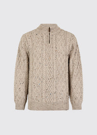 Henihan Men’s Irish Knit ¼ Zip Sweater - Oatmeal