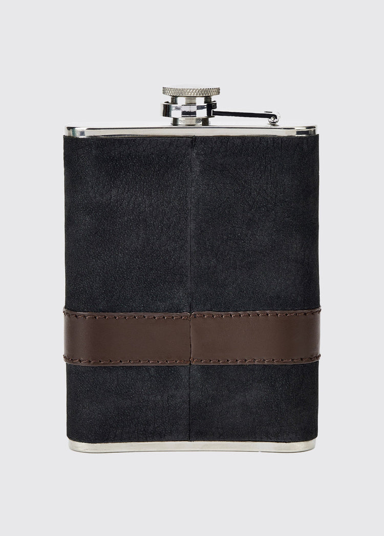 Rugby Mens Hipflask - Black/Brown