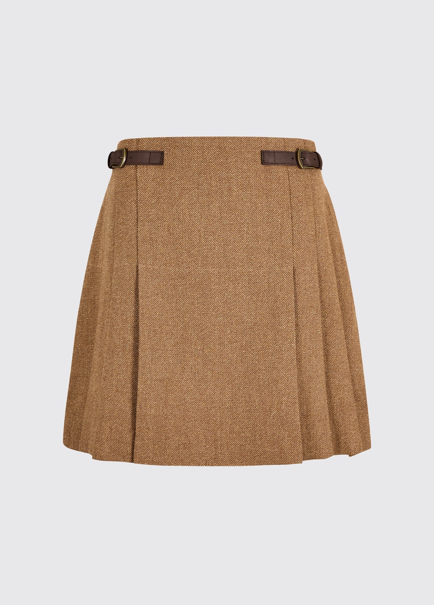 Hornbeam Ladies' pleated tweed skirt - Camel Twill