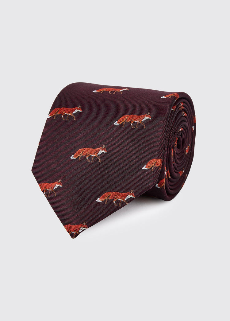 Kavanagh 100% silk woven tie - Merlot