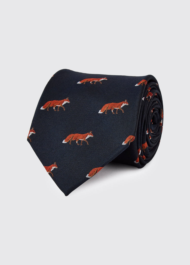 Kavanagh 100% silk woven tie - Navy