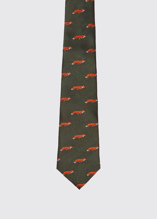 Kavanagh 100% silk woven tie - Olive
