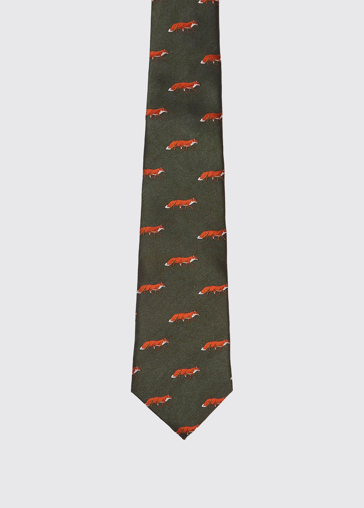 Kavanagh 100% silk woven tie - Olive