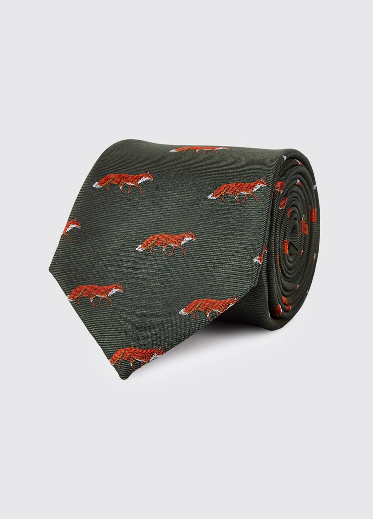 Kavanagh 100% silk woven tie - Olive