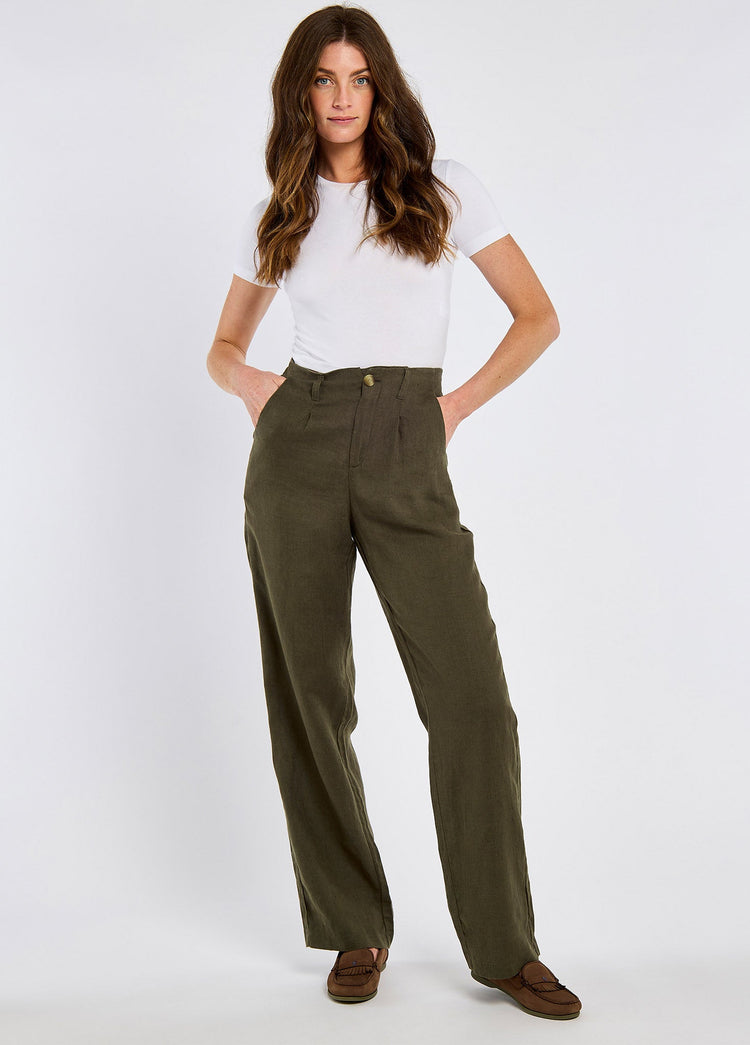 Kelby Ladies' linen trousers - Khaki