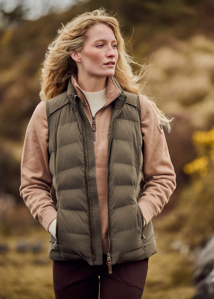 Kilcarey Women’s Quilted Vest - Olive