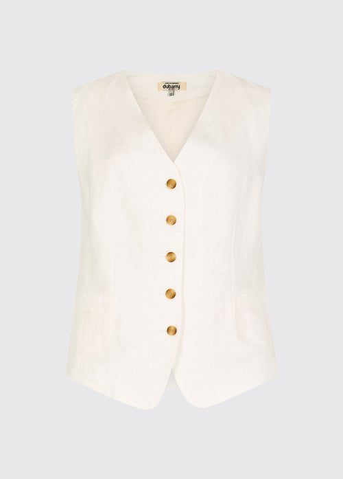 Killaloe Women's Linen Wasitcoat - White