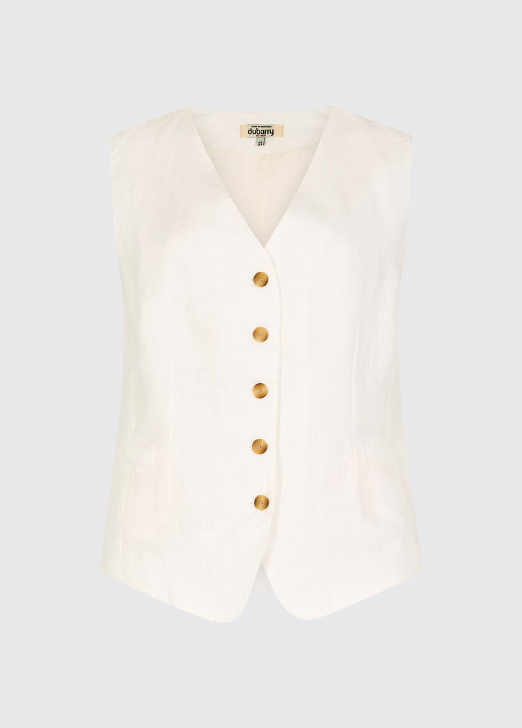 Killaloe Women's Linen Wasitcoat - White