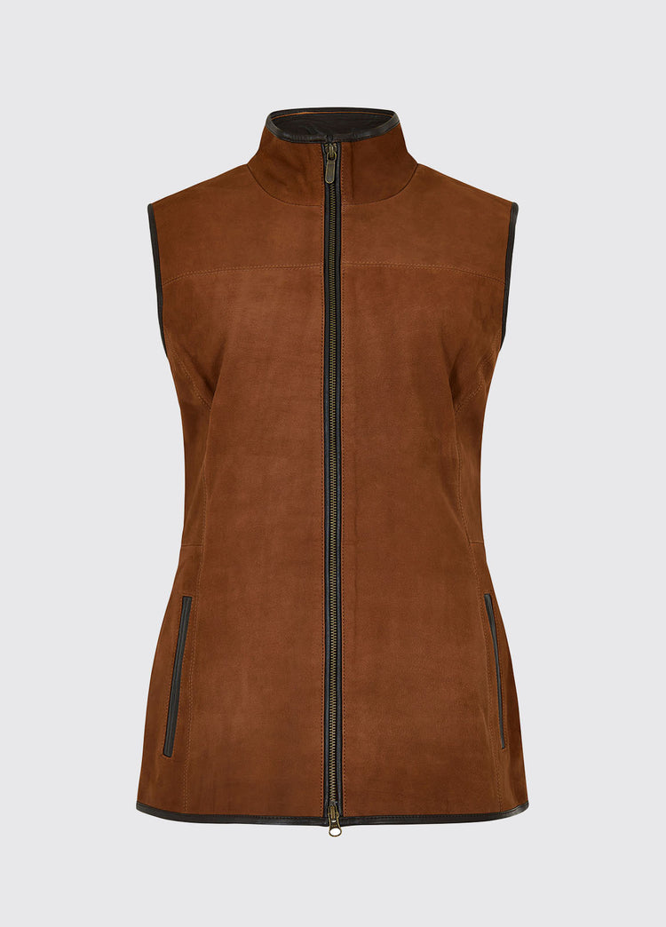 Kingston Ladies' Leather Vest - Chestnut - Sample