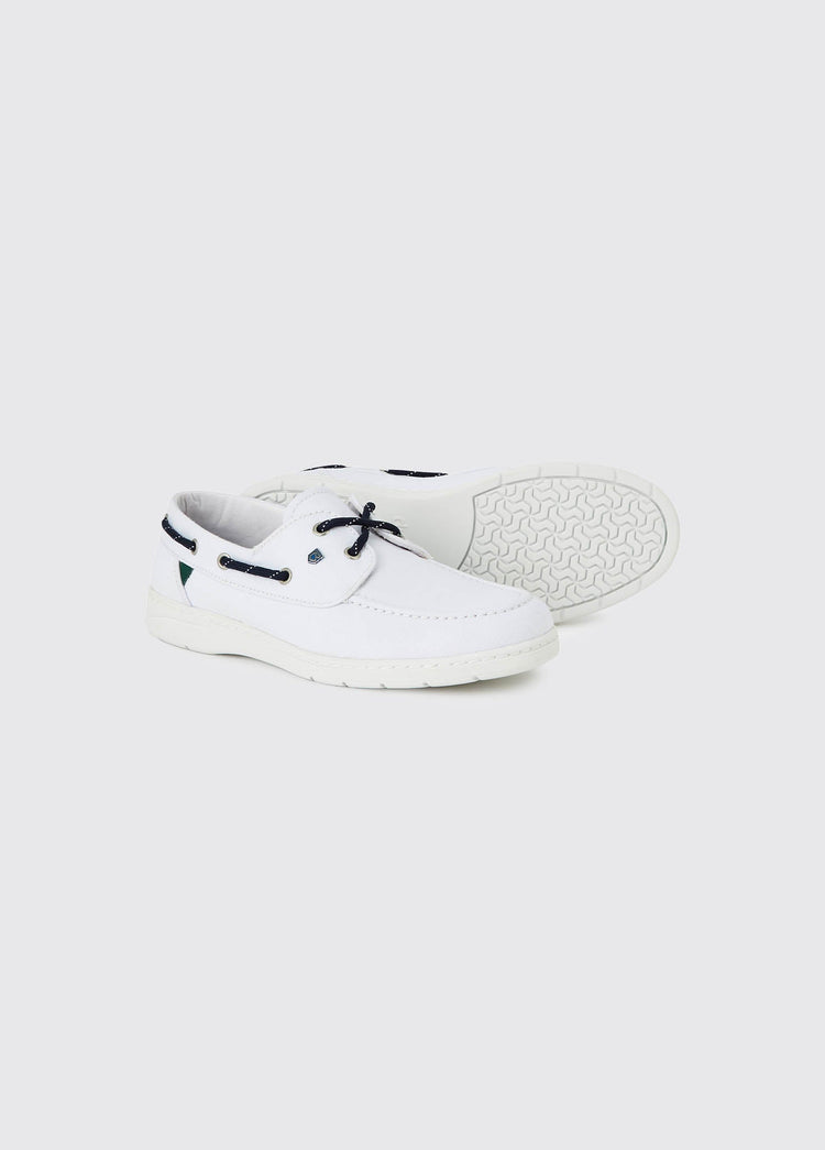 Biarritz Canvas Boat Shoe - White