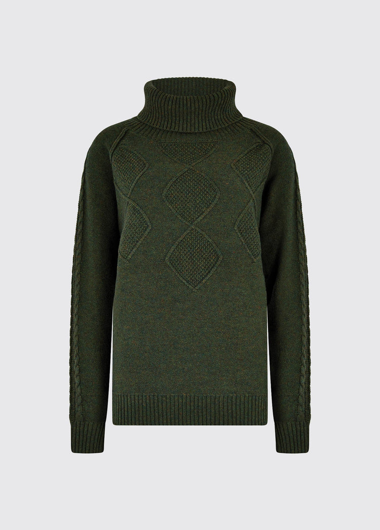 Belleek Chunky Roll Neck Sweater - Olive