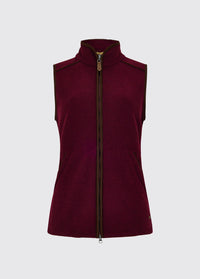 Carbury Ladies' Fleece Vest - Ox Blood