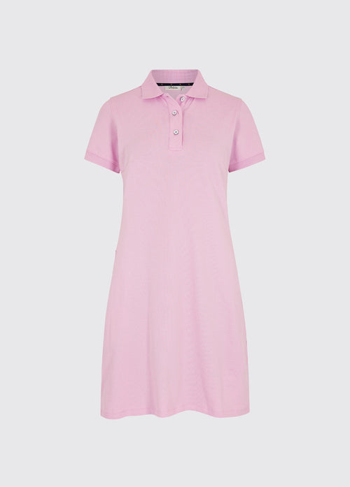women's pink polo dress Women's Pink Houndstooth Breathable Short-sleeve Dress