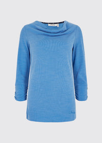 Hillgrove cowl neck top - Greek Blue