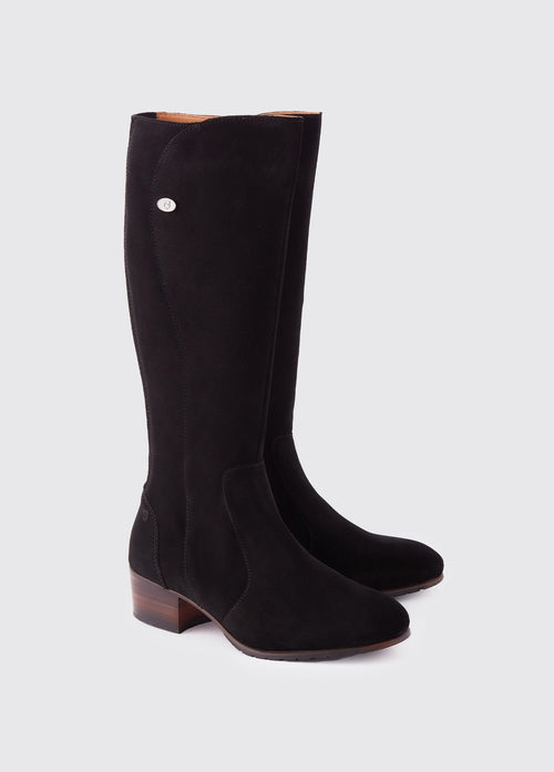 Downpatrick Knee High Suede Boot - Black