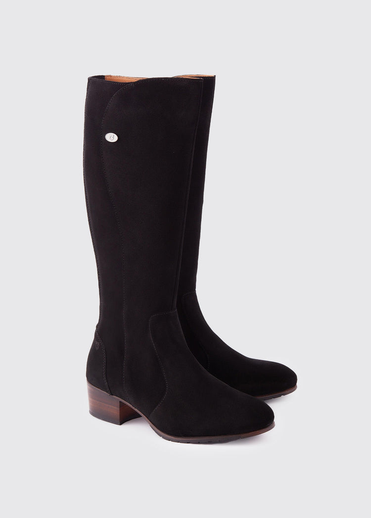 Downpatrick Black Suede Knee High Boot