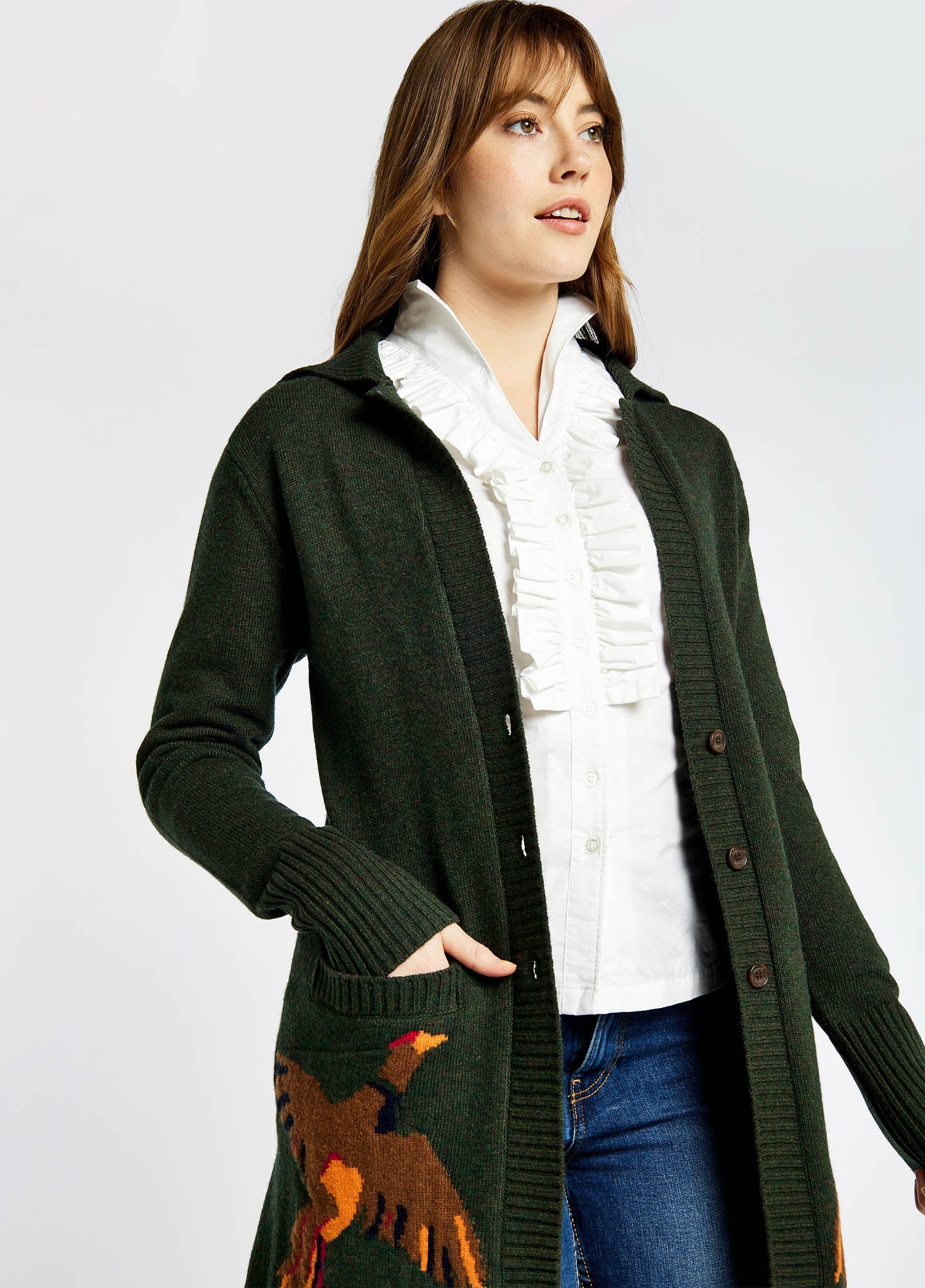 Olive cardigan ladies best sale